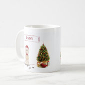 Mug Champagne Cockapoo Drôle chien de Noël avec arbre (Devant gauche)