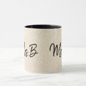 Mug Champagne Crème personnalisée Mrs Initial Glitter (Centre)
