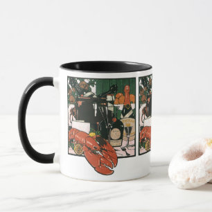 Mug Champagne de homard vintage, fête élégante et chic