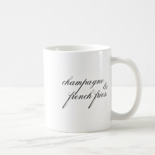 Mug Champagne Et Fries Françaises Design Minimaliste T