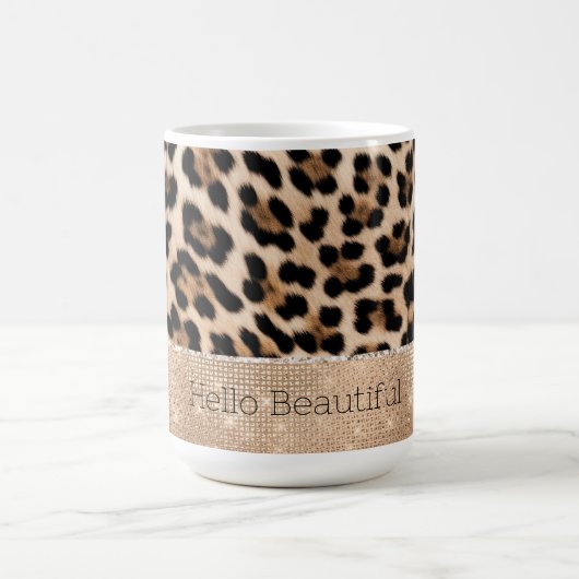 Mug Champagne Glitz Crème Leopard (Centre)