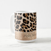 Mug Champagne Glitz Crème Leopard (Devant gauche)
