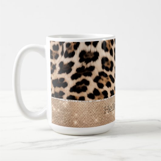 Mug Champagne Glitz Crème Leopard (Gauche)