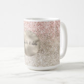 Mug Champagne Or rose blanc brillant Parties scintilla (Devant droit)