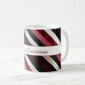 Mug Champagne Rose Bourgogne Noir Rayures (Devant droit)