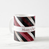 Mug Champagne Rose Bourgogne Noir Rayures (Devant gauche)
