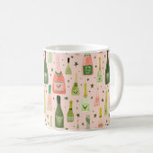 Mug Champagne rose et Motif des étoiles (Devant droit)