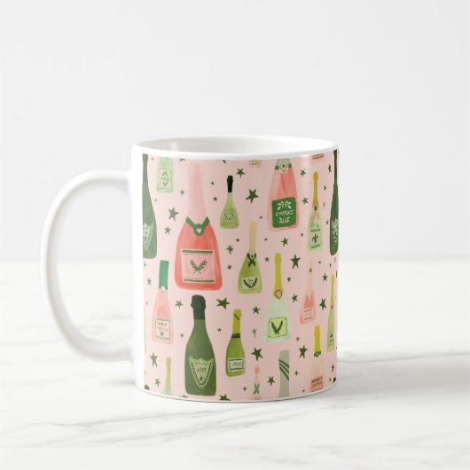 Mug Champagne rose et Motif des étoiles (Gauche)