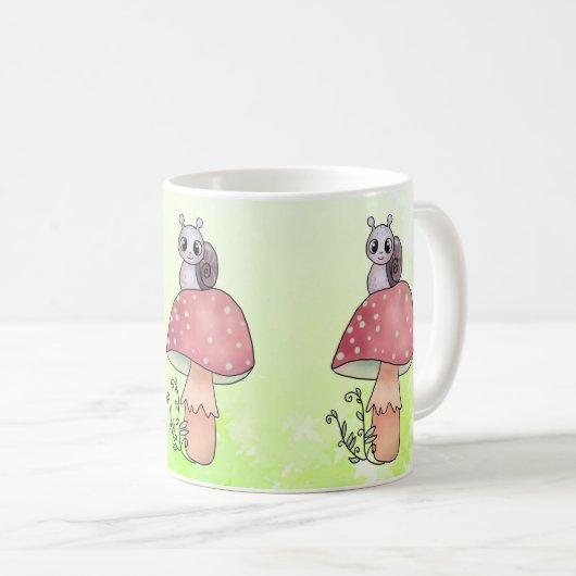 Mug Champignon avec escargot (Devant droit)