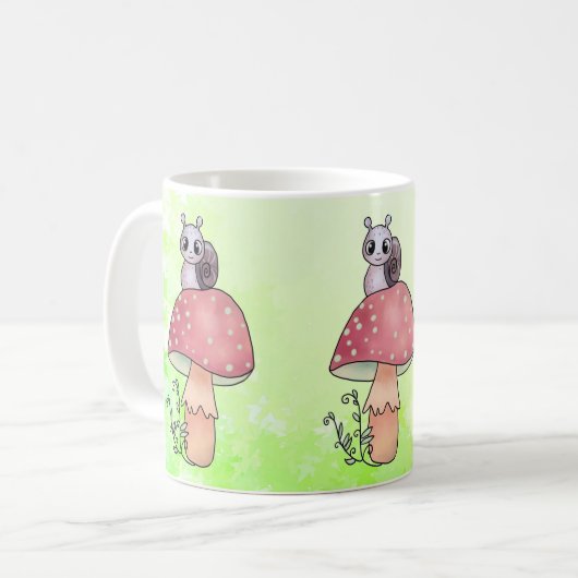 Mug Champignon avec escargot (Devant gauche)