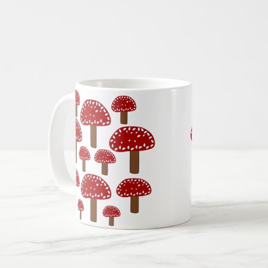 Mug Champignon de la forêt de Toadstool Rouge (Devant gauche)