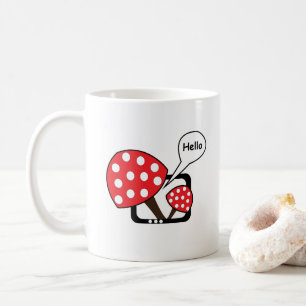 Mug Champignon Rouge Disant Bonjour Depuis La Télévisi