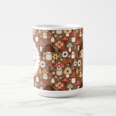 Mug Champignons Adorables avec Monogramme de Style Cot (Centre)