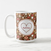 Mug Champignons Adorables avec Monogramme de Style Cot (Gauche)