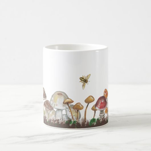 Mug Champignons Art Automne Automne Nature Monogramme (Centre)