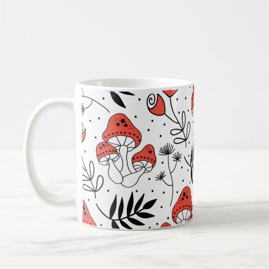 Mug Champignons champignon : Nature Line Art (Gauche)