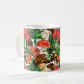 Mug Champignons d'aquarelle et motif de fougères verte (Devant gauche)