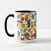 Mug Champignons d'automne, feuilles, noix et baies sur (Gauche)