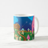 Mug Champignons de dessin animé dans une prairie (Devant droit)