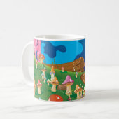 Mug Champignons de dessin animé dans une prairie (Devant gauche)