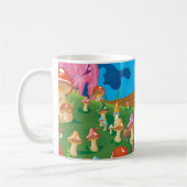 Mug Champignons de dessin animé dans une prairie (Gauche)