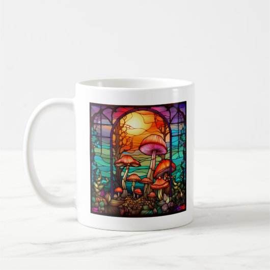 Mug Champignons en verre tendu Toadstools lever de sol (Gauche)