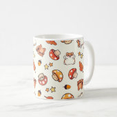 Mug Champignons et animaux de Kawaii - Crème (Devant droit)