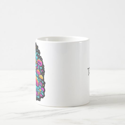 Mug Champignons et fleurs rétro Neon (Centre)