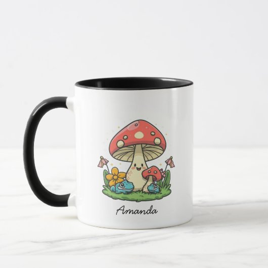 Mug Champignons et grenouilles mignons et magiques | N (Gauche)