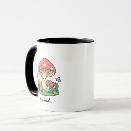 Mug Champignons et grenouilles mignons et magiques | N (Devant gauche)