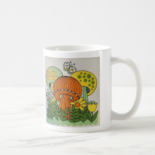 Mug Champignons et papillons vintages des années 1970