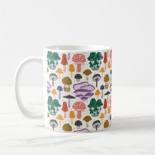 Mug Champignons forestiers. Motif, texture, sac
