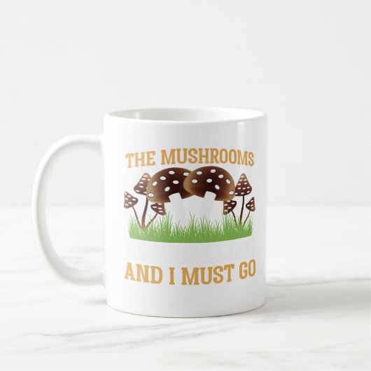 Mug Champignons magiques Chasse Champignons amusants (Gauche)