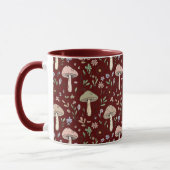 Mug Champignons Marron Profond Sans Couture Gothique A (Gauche)
