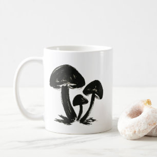 Mug Champignons minimalistes - Ink Brush Forest Trio s
