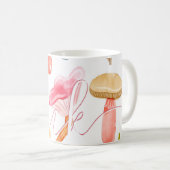 Mug Champignons Pastel Aquarelle (Devant droit)