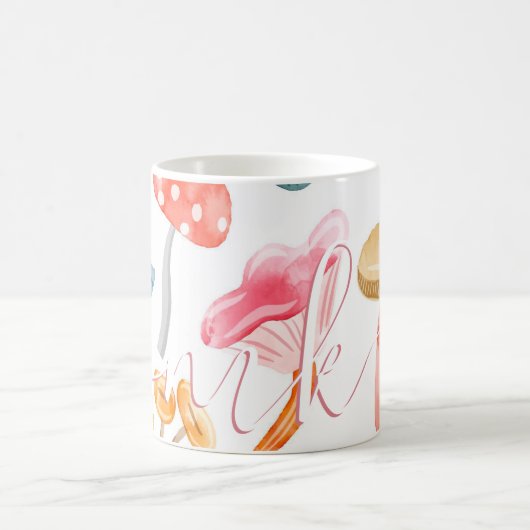 Mug Champignons Pastel Aquarelle (Centre)