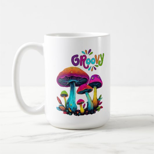 Mug Champignons psychédéliques super colorés (Gauche)