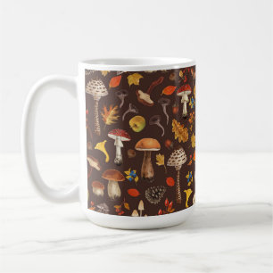 Mug Champignons sauvages sur fond marron