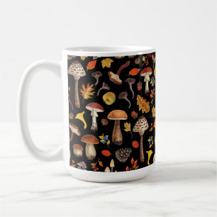 Mug Champignons sauvages sur le noir