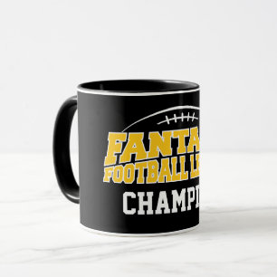 Mug Champion de football Imaginaire - Or noir et jaune