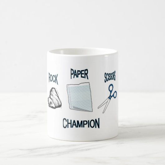 Mug Champion de papier de ciseaux de roche (Centre)