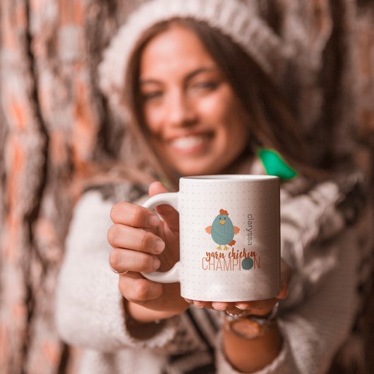 Mug Champion de poulet turquoise et rouille