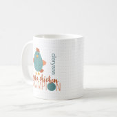 Mug Champion de poulet turquoise et rouille (Devant gauche)