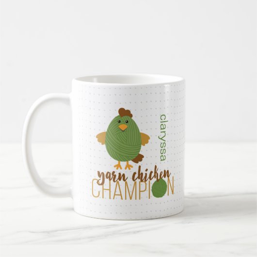 Mug Champion de poulet vert et Brown en fils (Gauche)