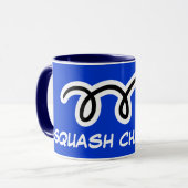 Mug champion de squash pour joueurs et fans. (Devant gauche)