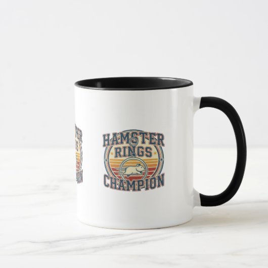 Mug Champion des Anneaux Hamster Design Rétro (Droite)