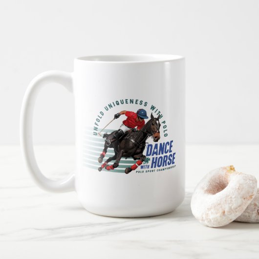 Mug Championnat de Polo Cavalier de Danse avec Cheval (Avec donut)