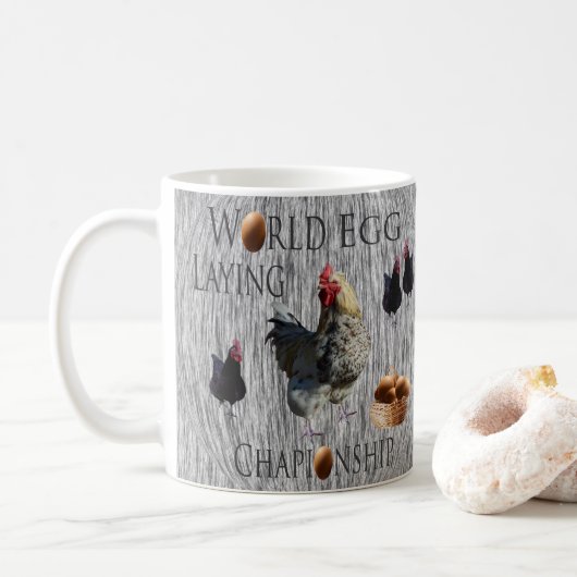 Mug Championnat de ponte de poulets, (Avec donut)
