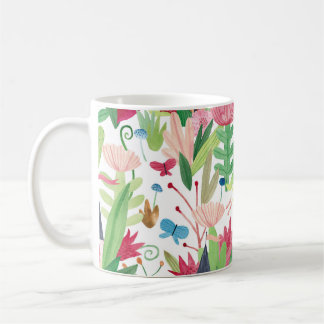 Mug Champs floraux : Aquarelle Maisons Motif